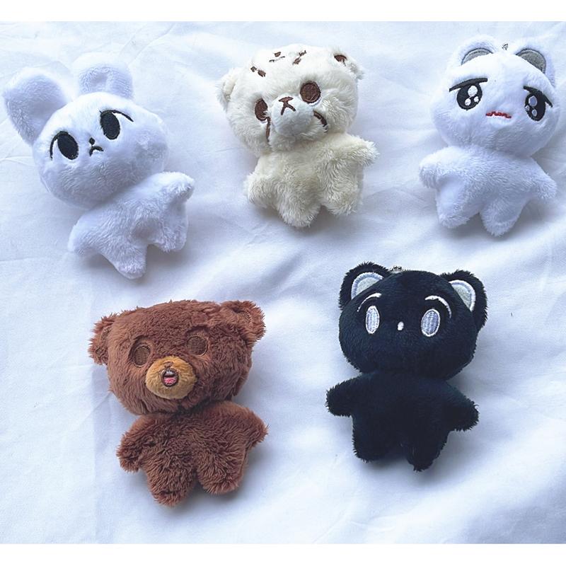 1pc Cartoon Cheetah Lee Doyoung Mark Same Plush Keyrings Q Styles Mini Gomdo Lee Taeyong Keychains Key Rings Bag Pendants