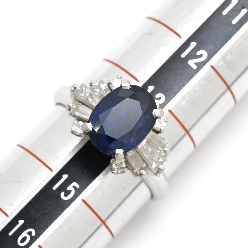 NON BRAND - Blue sapphire 2.26ct, diamond 0.64ctRing ring Pt900/sapphire #14(JP Size) Array