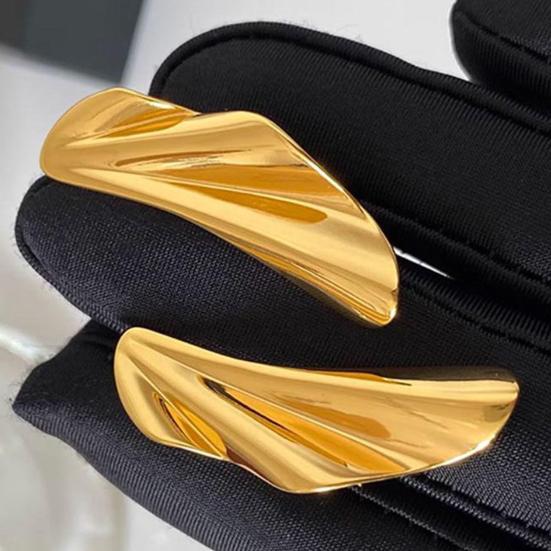 1 Pair Leaf Stud Earrings for Women, Irregular Geometric Metal Leaf Dangle Earrings, Statement Jewelry