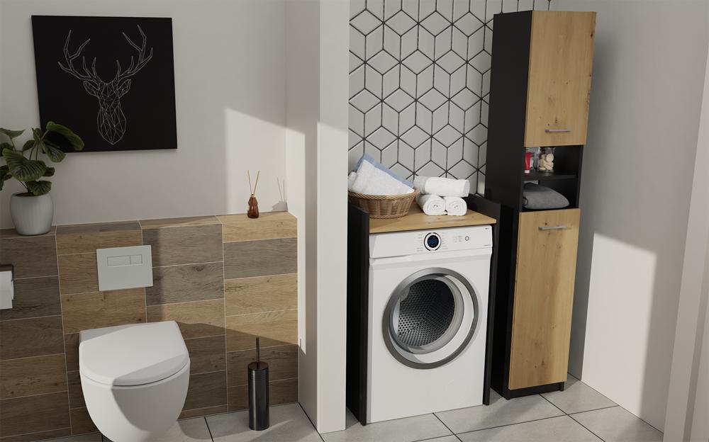 Pola Np Washing Machine Cabinet - Anthracite/Artisan Oak