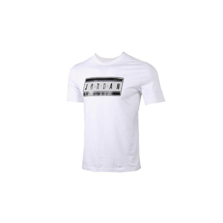 Jordan T Shirts Men's White Crew Neck Moderate Straight Fit CJ6247-100