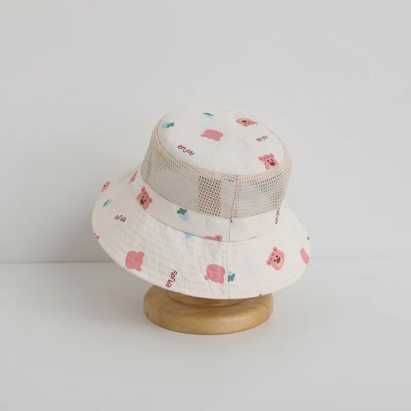 Cute Kids Summer Hat Cartoon Children Panama Hats for Girls Boys Beach Travel Baby Cap Sun Protection Kids Bucket Hats 3-8Y