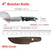 Damascus Boning Knife Kitchen Butcher's Knife with Wood Handle  Premium Vegetable & Meat Cutter Tools Includes Protective Sheath