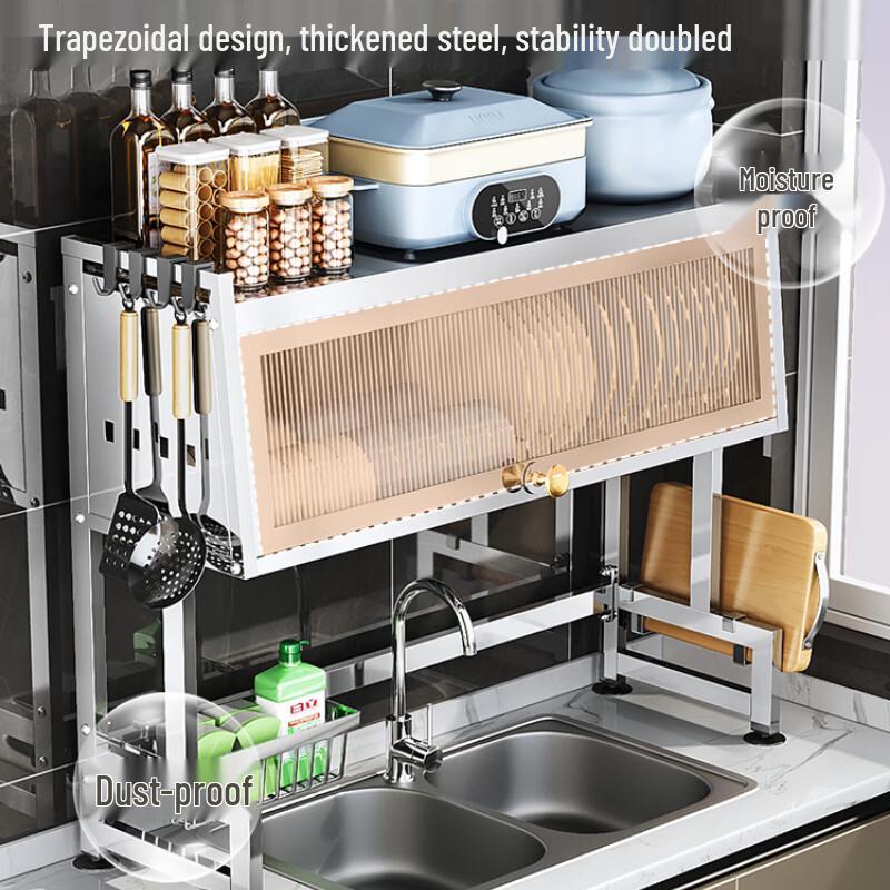 105cm Multi-functional Kitchen Countertop Dish Drying Rack