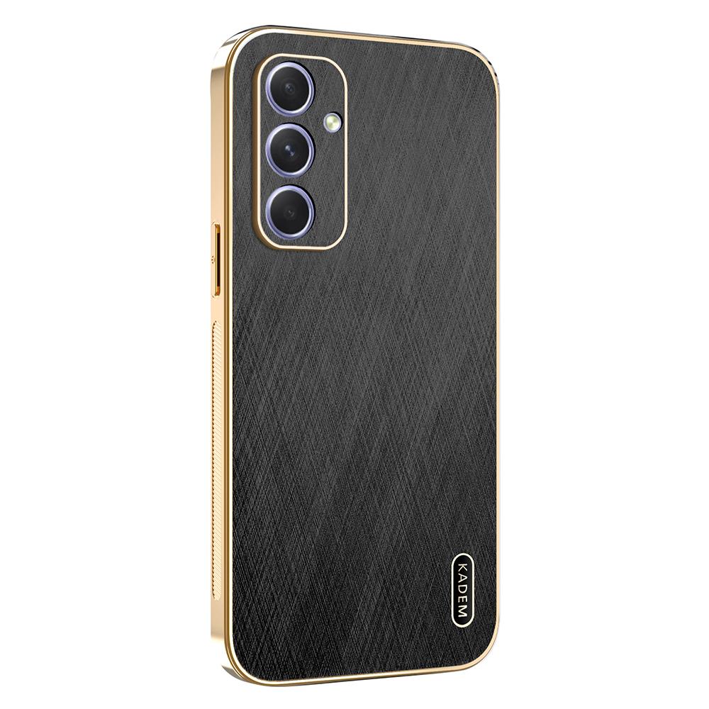 

KADEM Чохол для Samsung Galaxy A56 5G Гальванічне покриття Шовковиста текстура PU+TPU Задня кришка для телефону Black