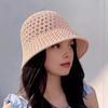 Women Fisherman Hat Hollowed-Out Design Sun Protection Hat Wide Brim Braided Basin Hat Summer Accessory