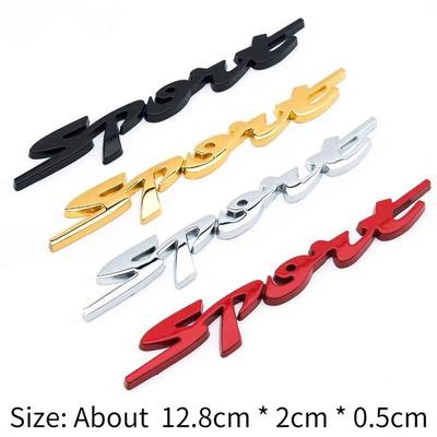 Metal 3D Sticker Chrome Silver/Black Gold Red Auto Car Trunk Racing SPORT Word Letter Logo Emblem Badge Decal Sticker