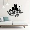 Metal Black Cat Wall Art Decor, Modern Cute Ornament for Cat Lovers, Bedroom Living Room Home Decoration