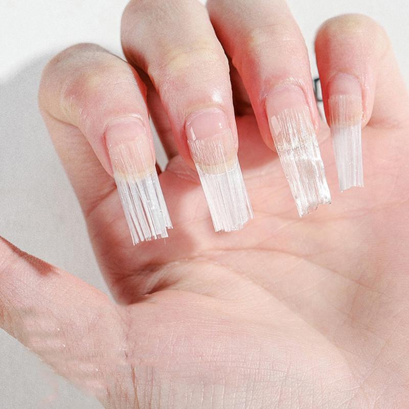 50pcs/set Nail Extension Fiber Nails Nail Acrylic Tips Set Fiberglass Nails Extension Pack Fiber