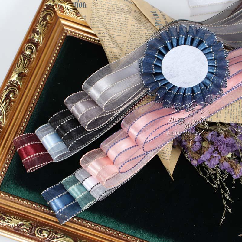 10 Yards 2.5/4cm Snow Yarn Ribbon with Jump Stitches for DIY Lolita Bow Hair Accessories
