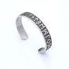 Open Odin Rune Letter Stainless Steel Bracelet Vintage Trend Titanium Steel Bracelet Jewelry