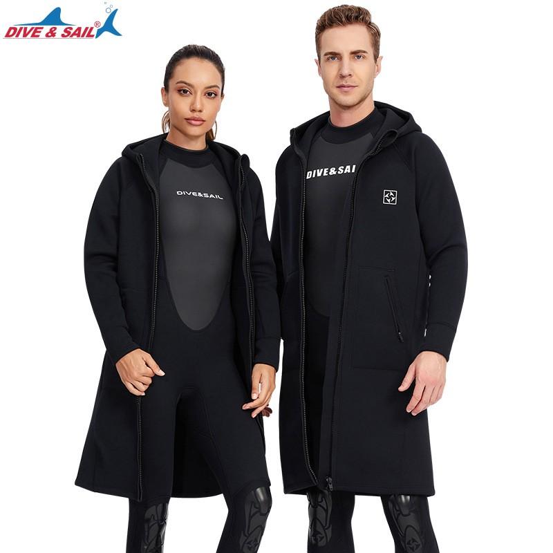 3MM Neoprene Wetsuit Diving Snorkeling Surfing Sailing Paddling - One Piece Hooded Thermal Swimsuit Men Women