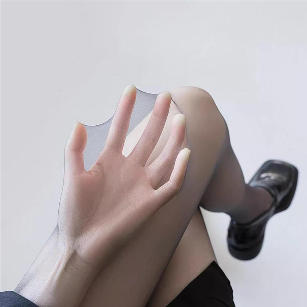 Black Transparent Anti-Snag Stockings: Sexy, Thin, Bare-Leg Look for Women