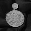 THE BLING KING Selbstgemachter Anhänger Halskette Iced Out Baguettecz Zirkonia Buchstabe Runde Medaillons Hiphop Schmuck Für Geschenk