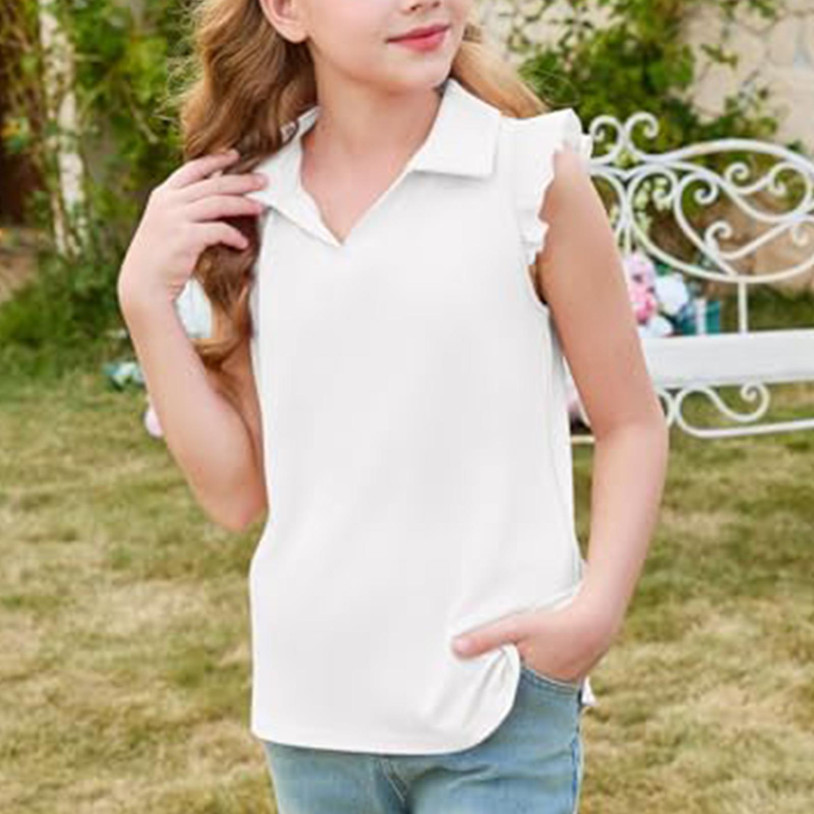 

Женская футболка для гольфа с коротким рукавом - Школьная форма с V-образным вырезом 110 белый