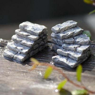 10Pcs Set Stone Stairs Figures Miniature Figurine Mini Fairy Garden Micro Landscape Tank Animal Statue Craft