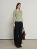GENERALIDEA Henley Neck Layered Knit Pullover [Pistachio] / Gf1Lkp507