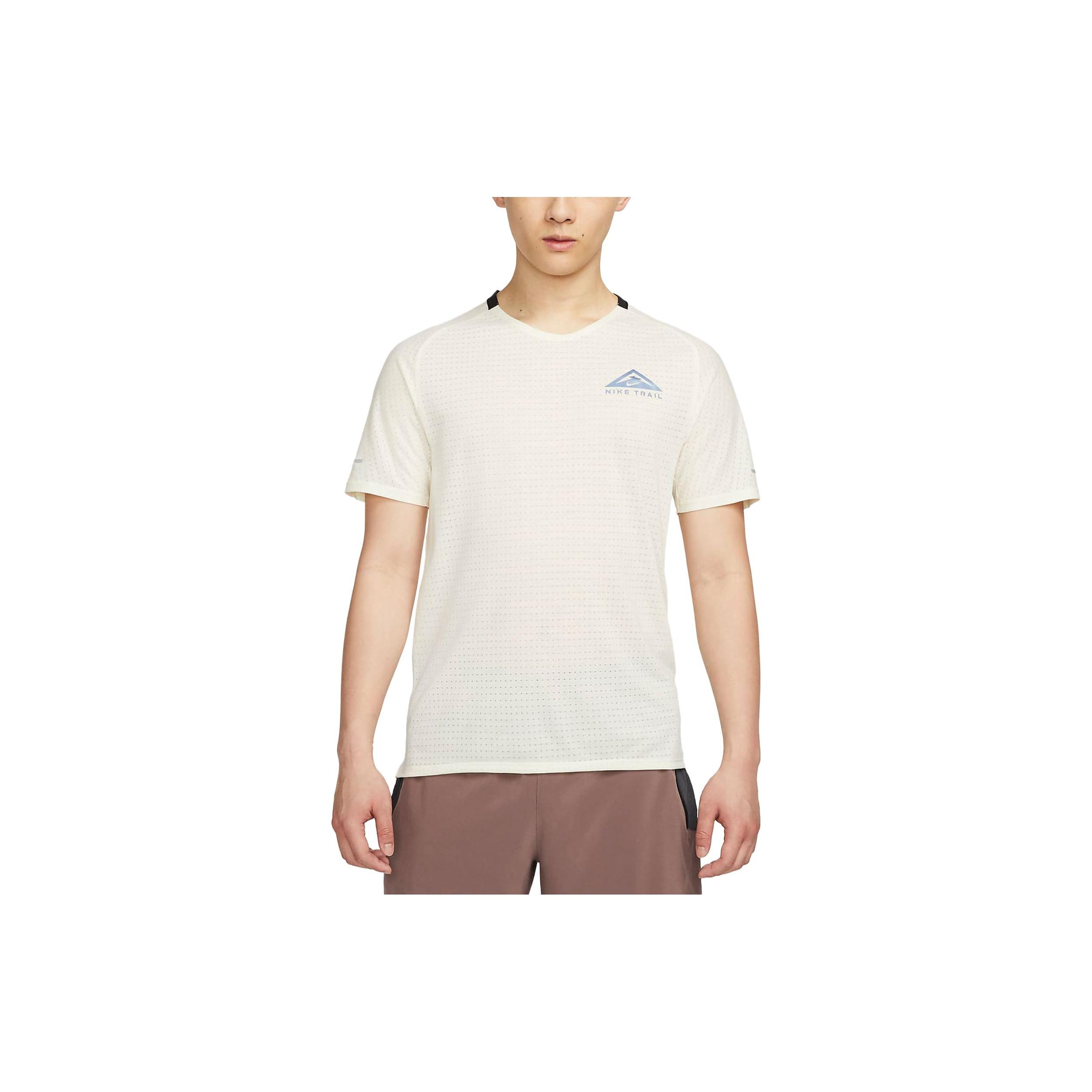 Nike Dri-FIT Trail Solar Chase Short Sleeve Trail Running T-Shirt Coconut Milk Men s DV9306-113 L
