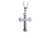 Colar Pingente Europeu e Americano Retrô de Três Camadas Cruz Aço Titânio N1079