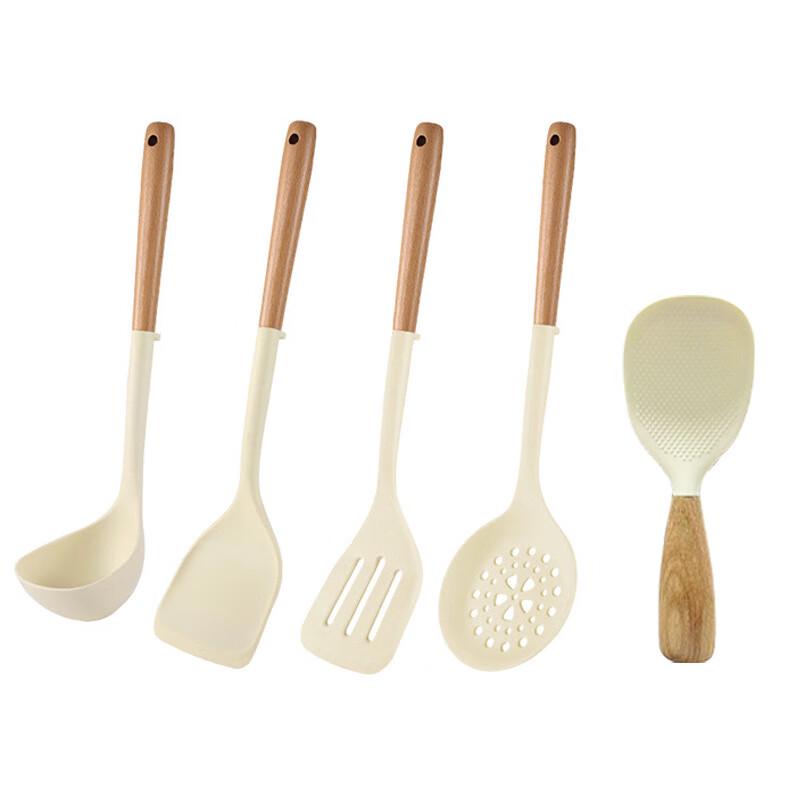 BeiYou Beech Handle Silicone Spatula Set