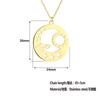 Kinitial Raindrop Cloud Whale Ghost Hand Flower Horse Meditation Moon Stainless Steel Pendant Necklace For Women Jewelry Gift