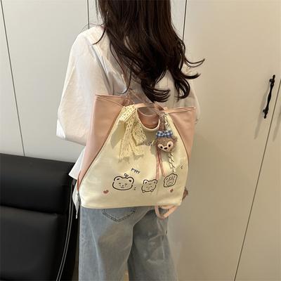 College Style Trend New Simple Printing Large Capacity Casual Simple Shoulder Tote Backpack