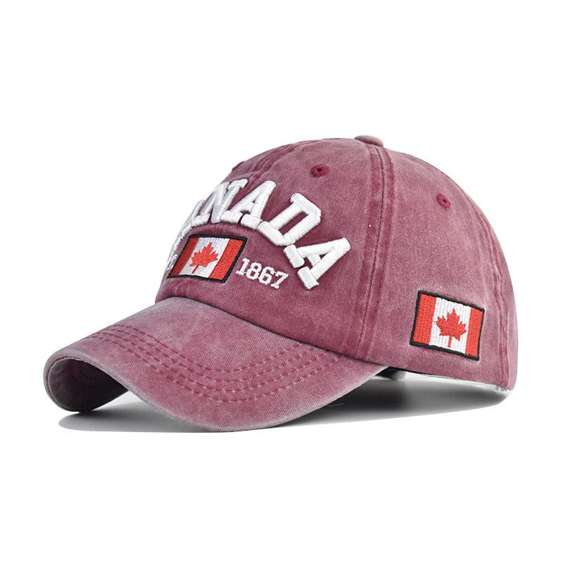 Canada Dad Unisex Cotton Baseball Cap Maple Leaf Flag Cap Embroidered Unisex Cap Outdoor Sun Hats for Adult