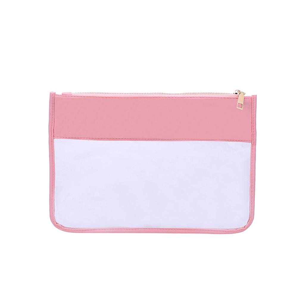 Hot Letter Patches Transparent PVC Cosmetic Bag Clutch Women Clear Travel Make up Cosmetic Bag Pouches Stuff Makeup Toiletry Bag