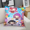 Kpop Throw Pillow Decorative Cushion Cute Anime Idol and Music Note Print Polyester Pillow for Sofa Bedroom Fans Home Decor