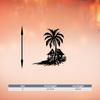 1pc Tropical Coconut Tree Hut Metal Wall Art Weatherproof Iron Patio Garden Decor Beach House Outdoor Sculpture Holiday Gift