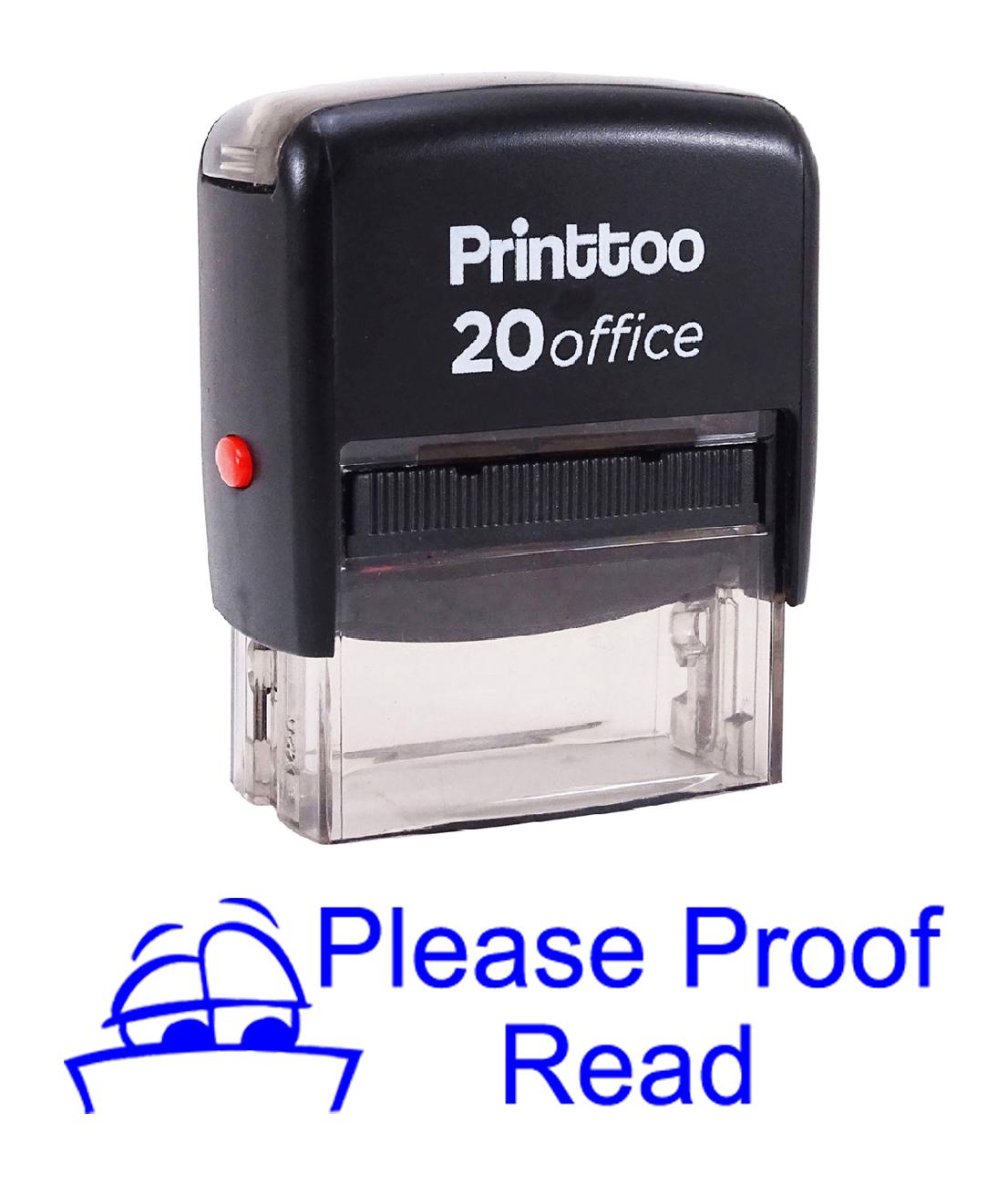 

Printtoo PLEASE PROOF READ Self Inking Rubber Stamp Office Stationary Custom 14 mm x 38 mm (Approx) синій
