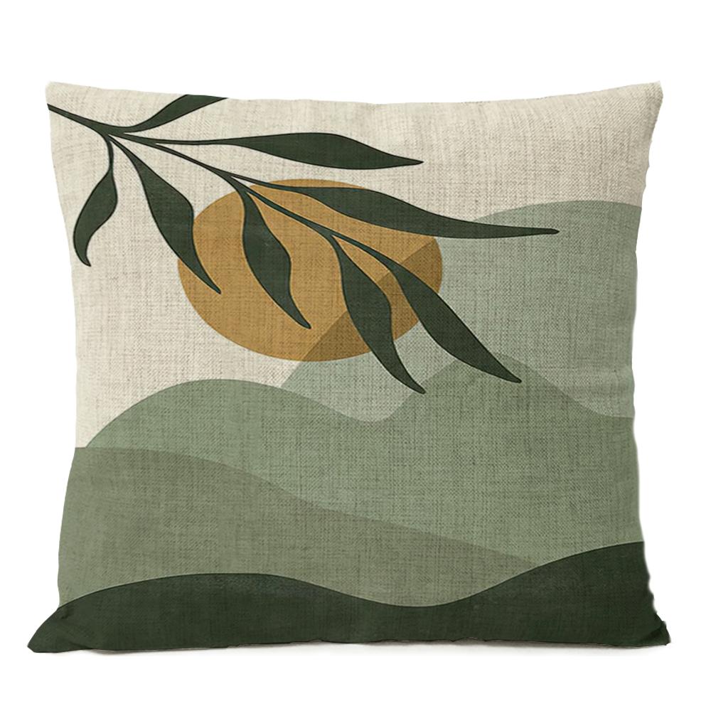 Boho Geometric Leaves Floral Pillow Case Home Decor Moon Sun Flowers Linen Throw Cushion Cover Decoration Sofa Pillowcase