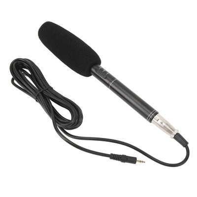 Condenser Interview Microphone, Professional Photo News Reporter Condenser Shotgun Microphone Kit, Metal Mount, Windscreen, XLR Cable, Adapter Include