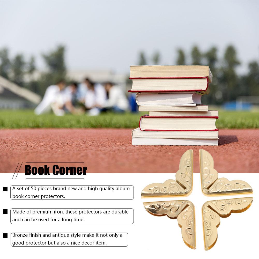 50pcs Book Corner Protectors for Scrapebooking Vintage Photo Album Diary Yellow