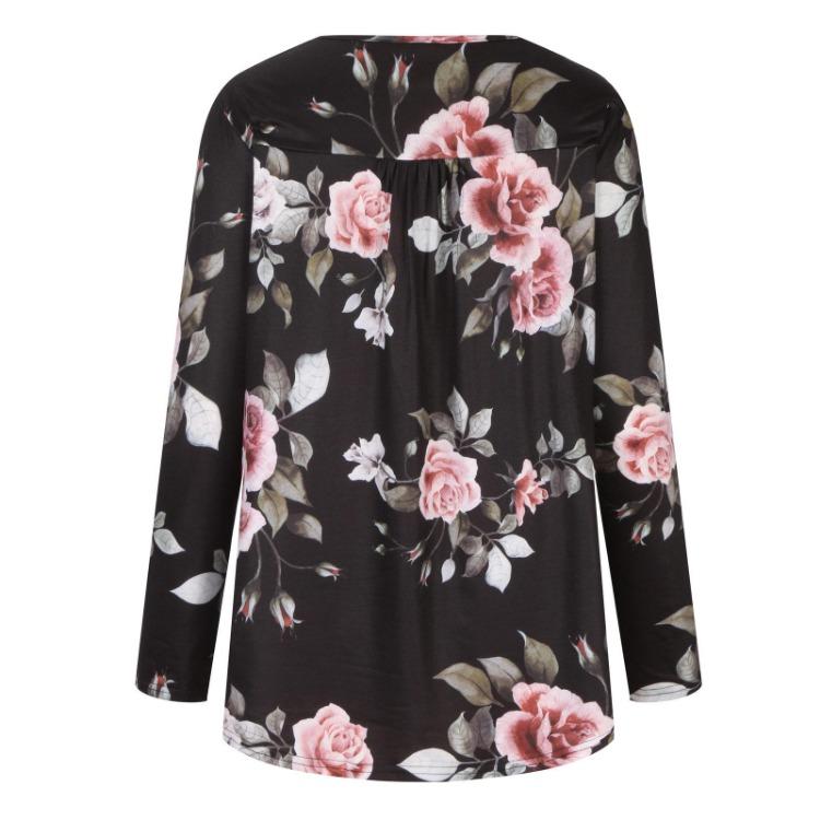 Trendy Large Size Women's Casual Shirt Printed Loose Top Long Sleeved Fashion Spring Autumn New