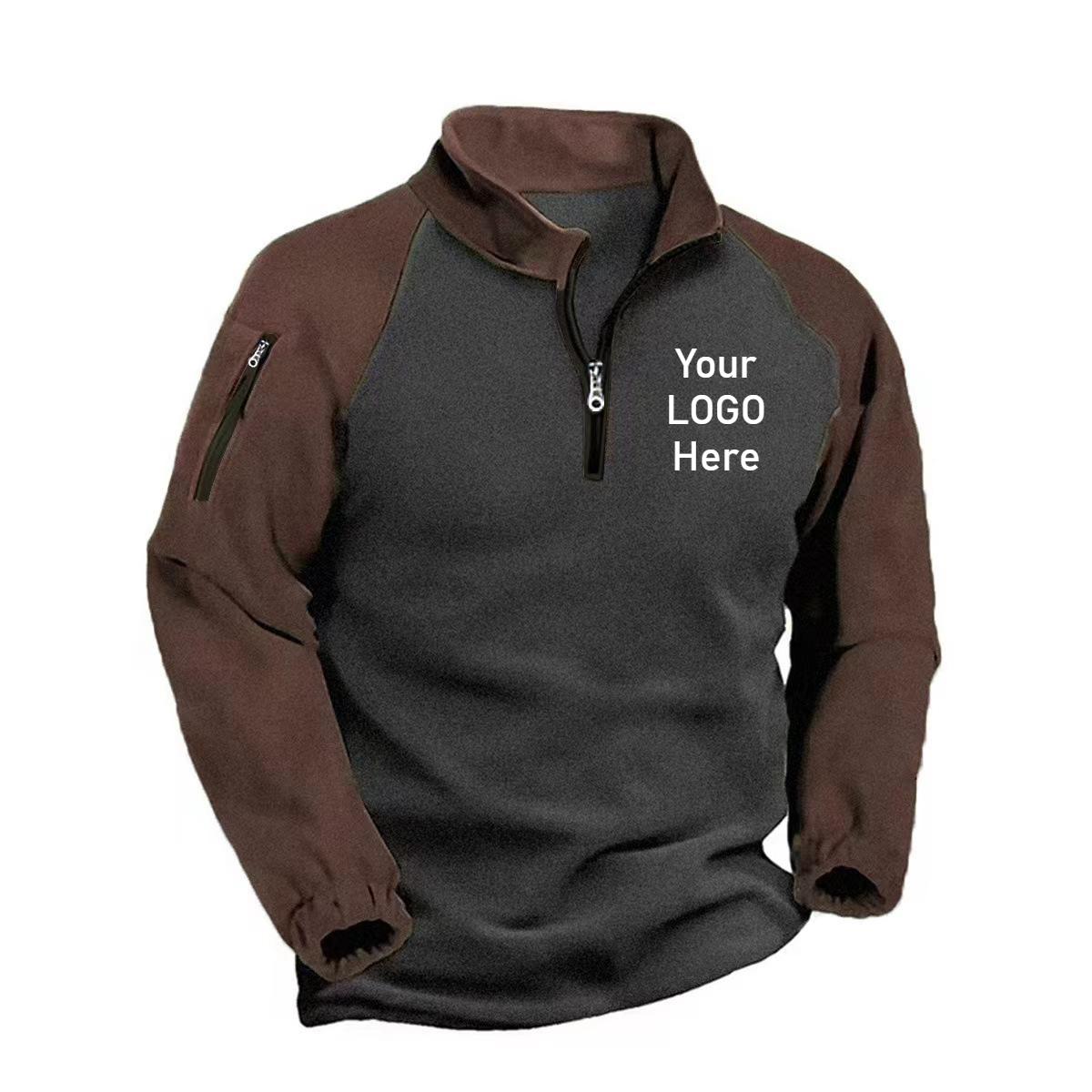 

Мужские флисовые теплые куртки с воротником-стойкой для спорта на открытом воздухе, повседневная верхняя одежда, пуловеры XXXL кофейный