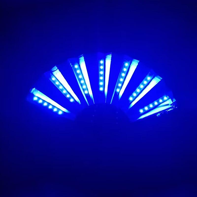 Ventilatore Pieghevole a LED da 8 Pollici - Accessorio Luminoso Colorato per Festa, Bar, Disco e Atmosfera da Nightclub