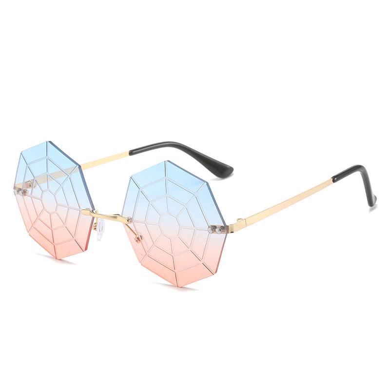 2023 Spider Web Frameless Sunglasses - European American Street Style Hip Hop Fashion