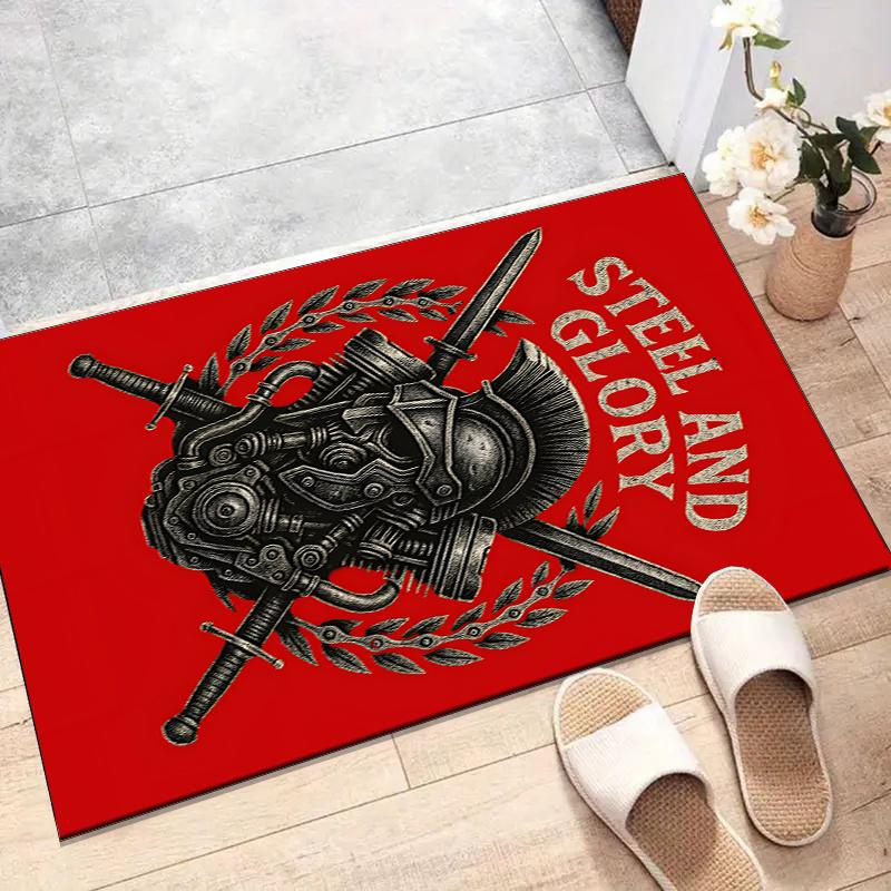 Gladiator Helmet Polyester Carpet, Soft Indoor Mat for Office Chair, Living Room, Computer Desk - Decorative Home Office Rug Design