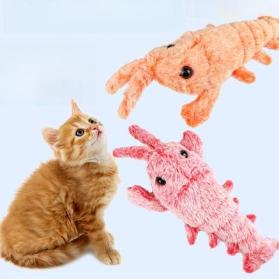Cat Toy Lobster USB Rechargeable Electric Simulation Jumping Shrimp Plush Electric Pet Teasing Cat Dogs Stuffed Toy Pet Supplies