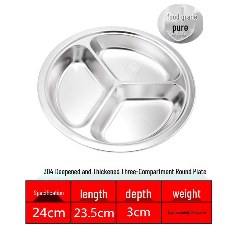 Qianxing 304 Stainless Steel Segmented Meal Tray