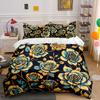 Golden Blooms In Twilight Bedding Sets Duvet Covers Pillowcases(1* Duvet Cover 2* Pillowcases Without Duvet Insert)