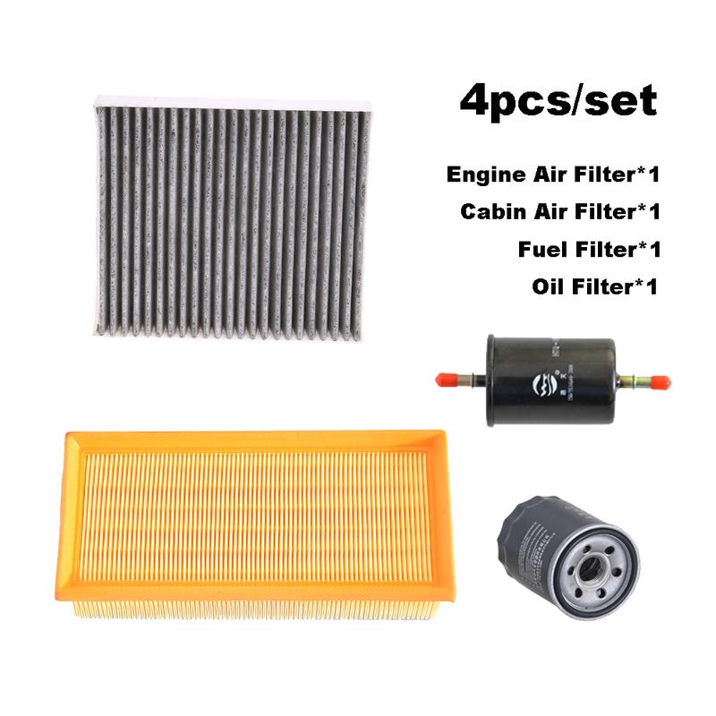 4pcs Filter Set For Senova BAIC D20 2014-2018 1.3/1.5L X25 2015-/ Beijing A115 Cabin A/C Fresh Air Fuel Oil Filter Kit Parts