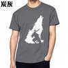 Basic T Shirt Minimalist Oneck Workout Tshirt Unisex T Shirts Short Sleeve Lightweight Tee Wolf Howling With Sword Vintage