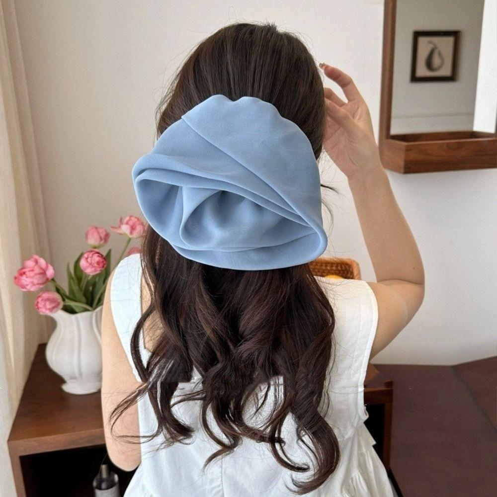 Yellow Chiffon Hairpin French Women Barrette Elegant Rose Flower Hair Clips  Seaside