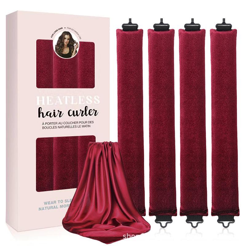 Exclusive 3-Piece No-Heat Curling Iron Set - U-Shaped Sleep Waves In Color Box Packaging