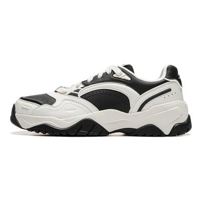 Li Ning Tianji 3 Slip Resistant, Abrasion Resistant, Lightweight Low Top Skateboard Shoes Men's Black White AGCU431-5