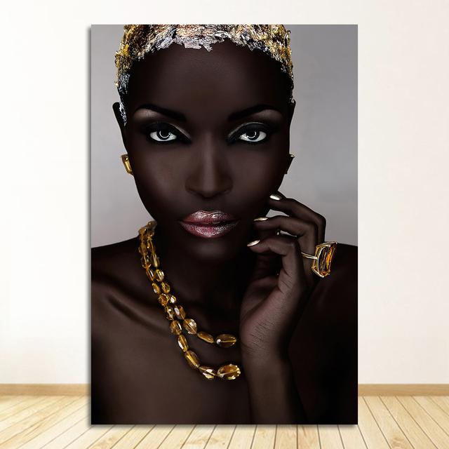 African Art Woman Canvas Painting Wall HD Picture Beauty Girl Scandinavian Posters and Prints for Living Room Home Decor Cuadros
