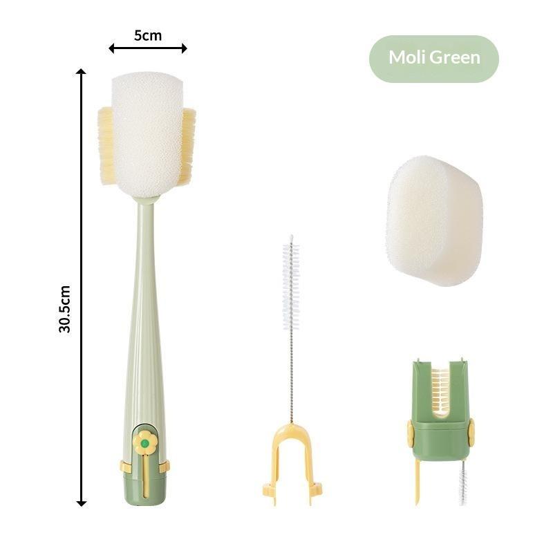 Multifunctional Bottle Cup Brush 5 In 1 Detachable Sponge Cleaning Brush For Baby Bottles Water Cups Household Cleaning