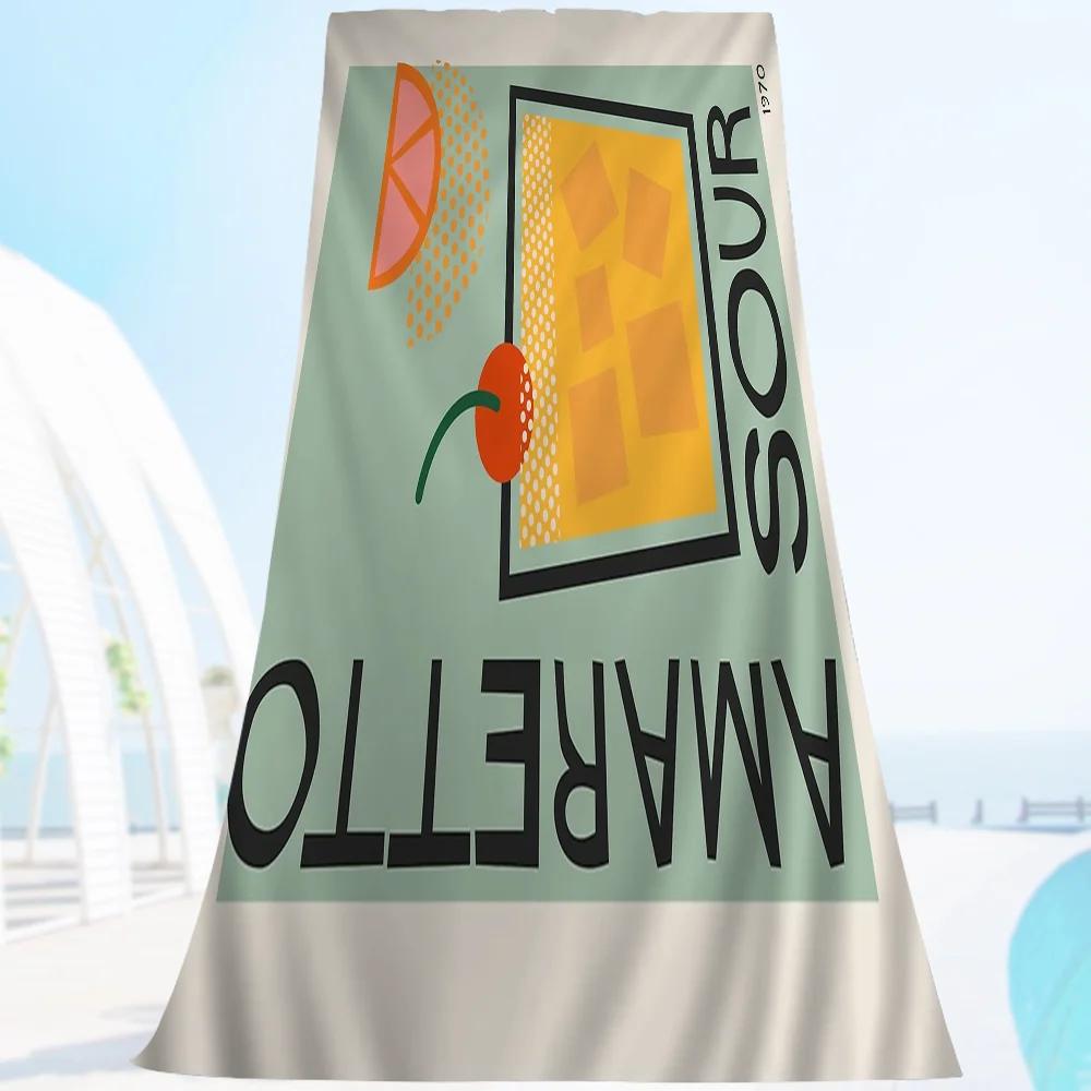 

Gin And Tonic Cocktail Wall Big Microfiber Beach Towels Quick Dry Towel Sand Beach Towels Pool Towel For Travel Swim Pool Yoga W30*H60(CM)